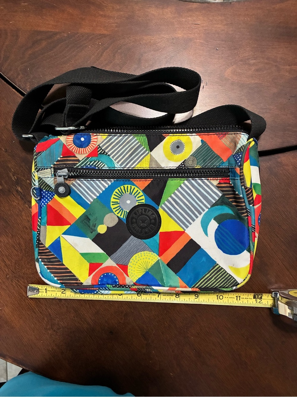 Kipling Multi-Colored Geometric Print Crossbody Bag Purse